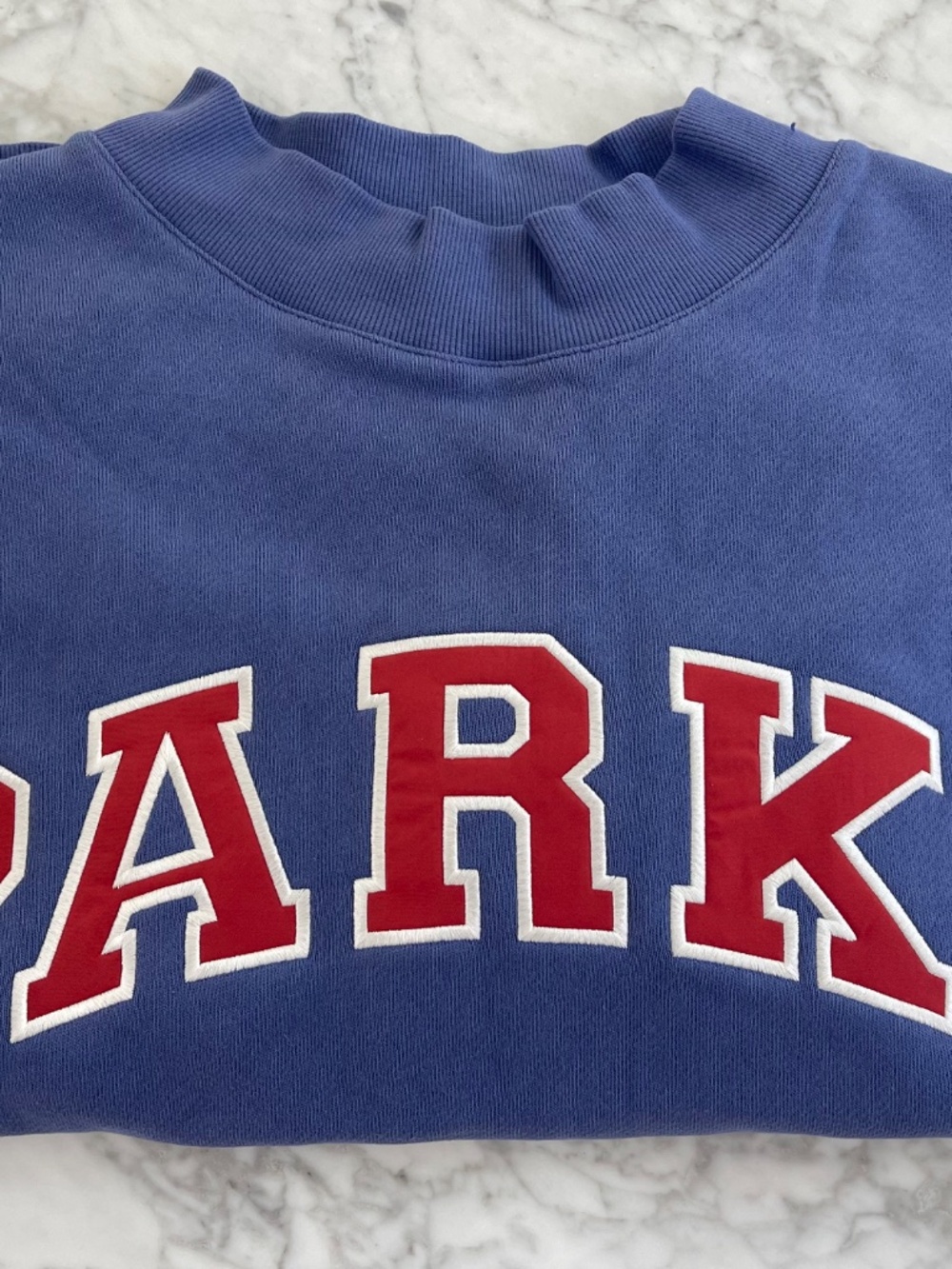 NWT PARKE High Tide Varsity Mockneck Sweatshirt / Drift + Sail / Size L/XL - Picture 2 of 4